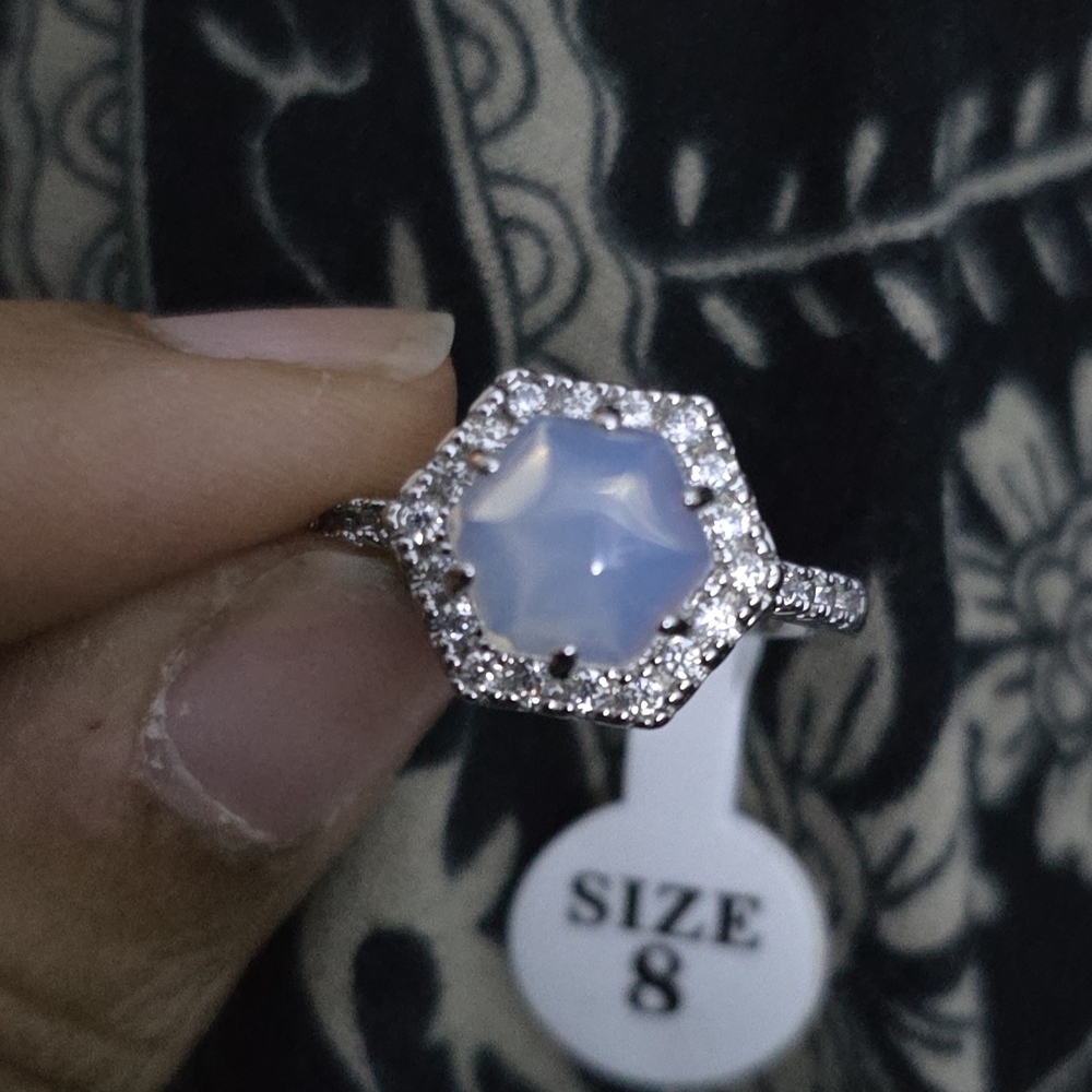 Fragrant Jewels Silver and Blue Vintage-Inspired Ring